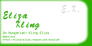 eliza kling business card